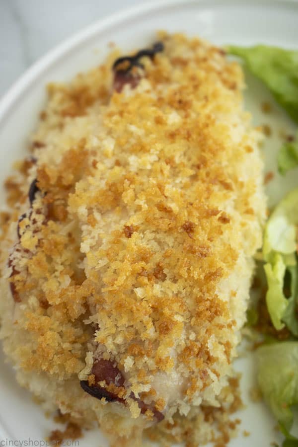 breaded chicken and salad on a plate