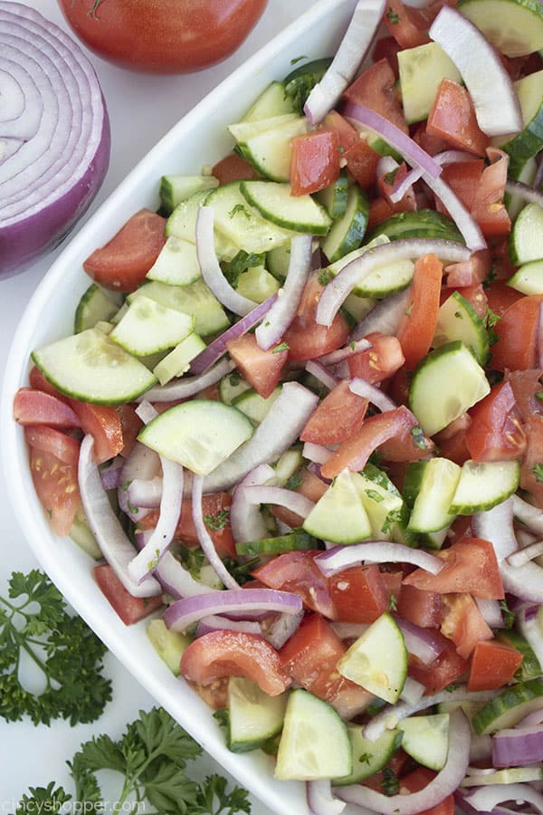 bowl of vegetable salad and fresh ingredients