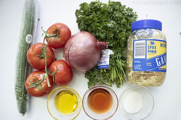 ingredients to make cucumber tomato onion salad