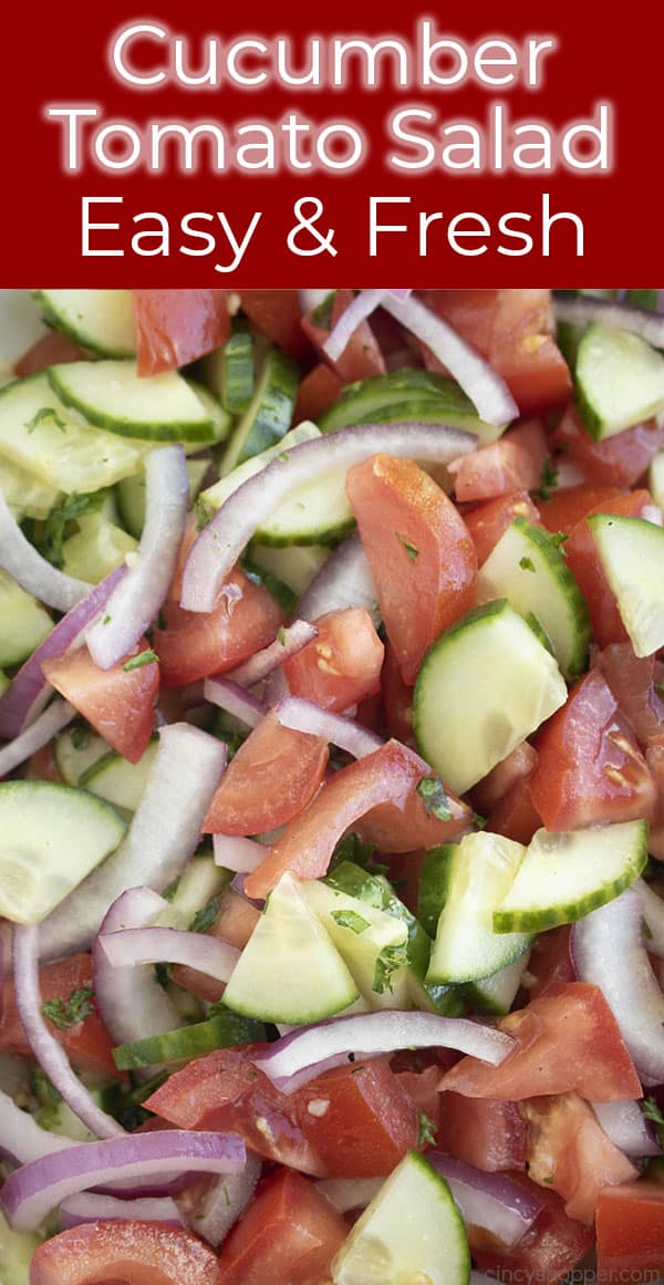 chopped vegetables with dressing titled cucumber tomato salad easy and fresh