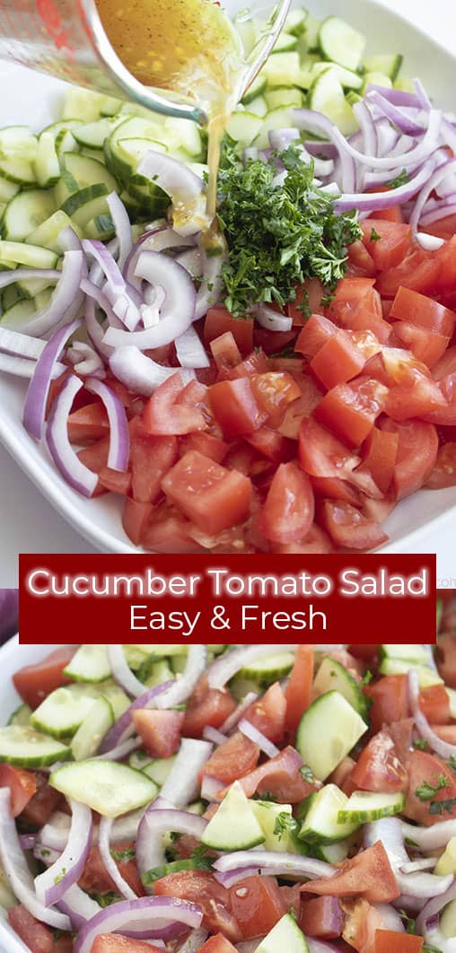 titled photo (and shown) cucumber tomato salad: easy and fresh