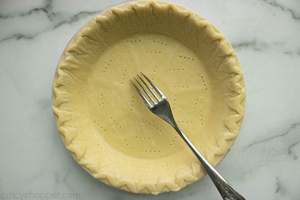 Fork poked pie crust