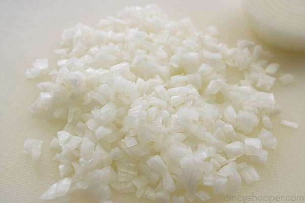 Diced white onion