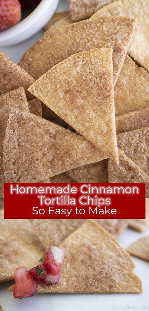 Long Pin with Homemade Cinnamon Chips. Text on image so easy to make!
