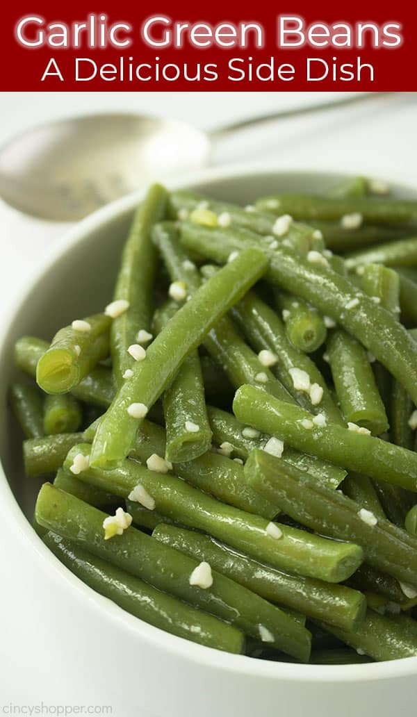 Long Pin Image with text Garlic Green Beans 