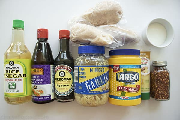 Ingredients to make General Tso's Chicken 