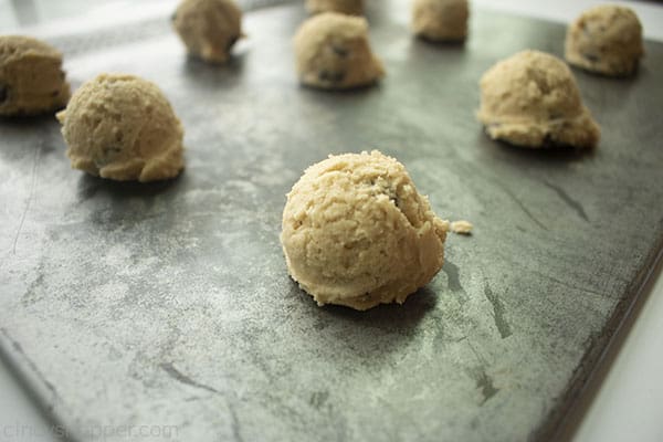 Dough on a cookie sheet