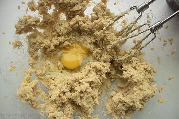 Egg added to butter mixture