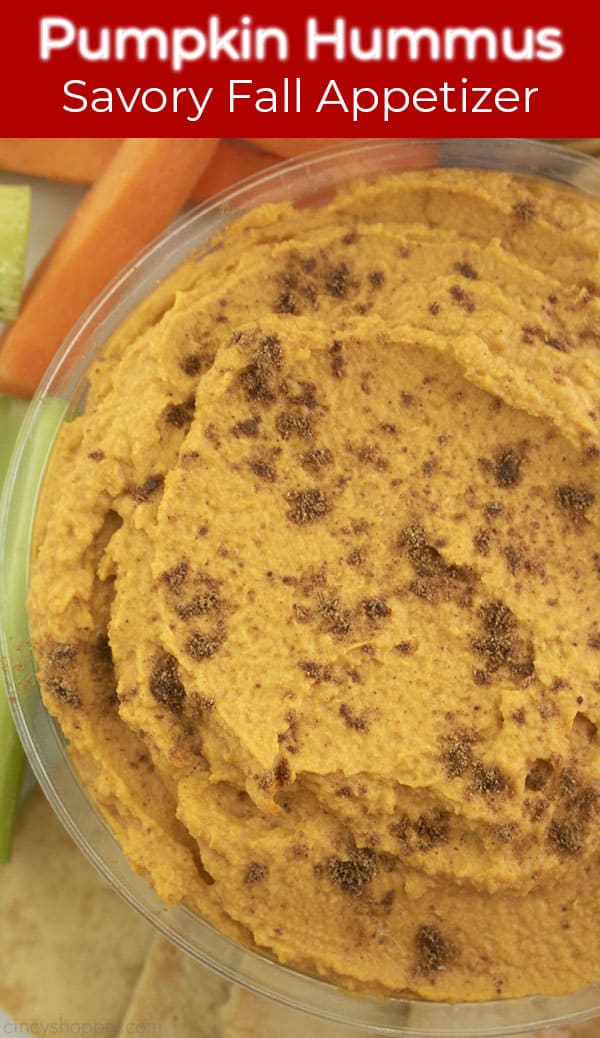 Long Pin text on image Pumpkin Hummus Savory Fall Appetizer!