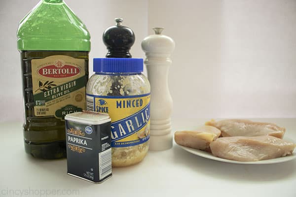 Ingredients for chicken made in air fryer