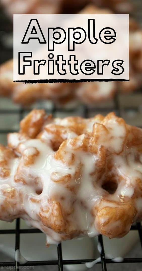 Long Pin image with text Apple Fritters