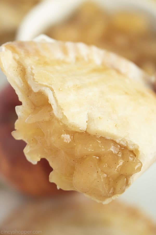 Closeup of hand pie apple filling