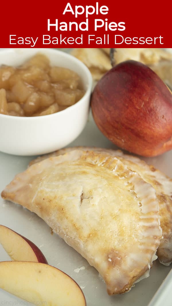 Long pin text on image Apple Hand Pies Easy Baked Fall Dessert