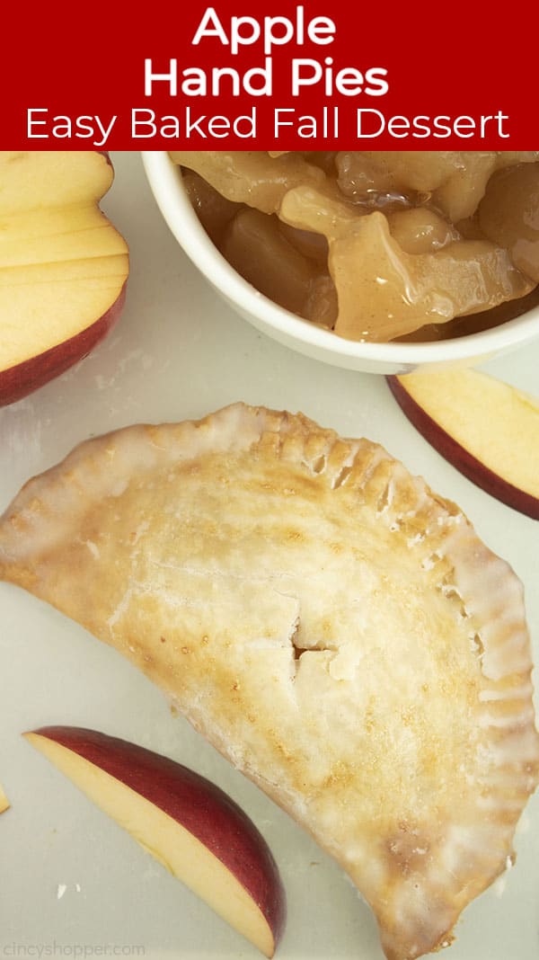 Long pin text on image Apple Hand Pies Easy Baked Fall Dessert