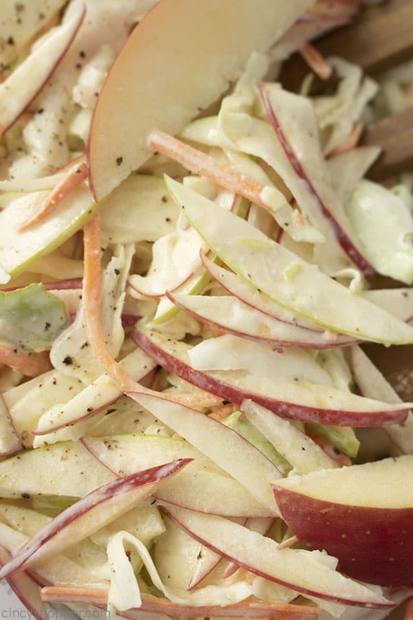 Closeup of apple slaw