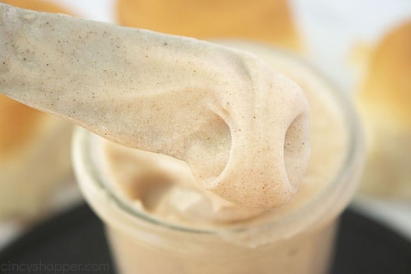 Horizontal of Cinnamon Butter on a knife