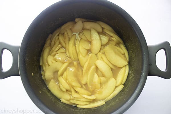 Cooked apples with vanilla added.