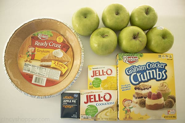 Ingredients to make No Bake Apple Pie.