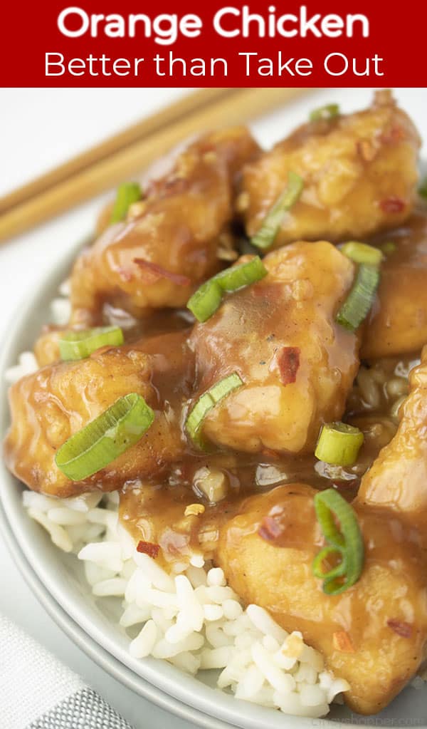 Long Pin text banner Orange Chicken Better than Take Out