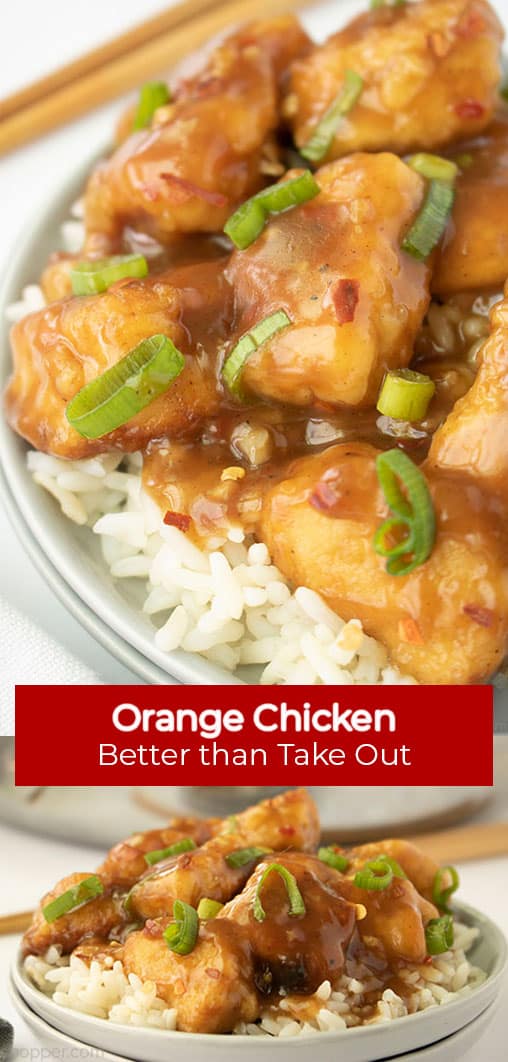 Long Pin text banner Orange Chicken Better than Take Out