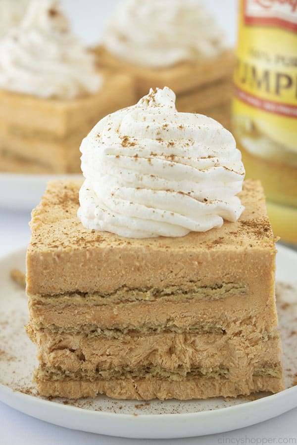 Close up shot of Pumpkin Icebox Cake