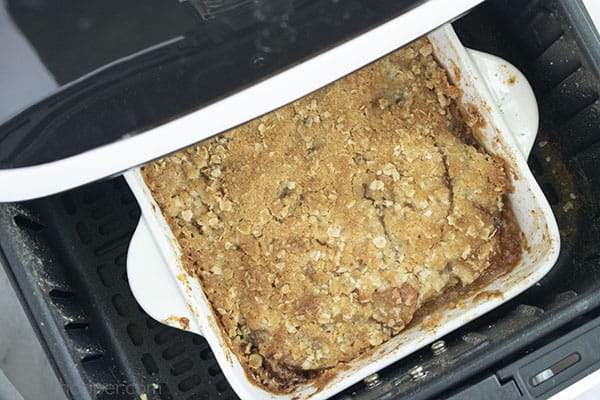 Baked apple crisp inside Air Fryer