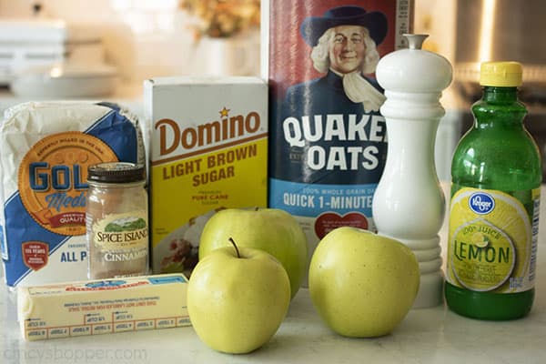 Ingredients for apple crisp