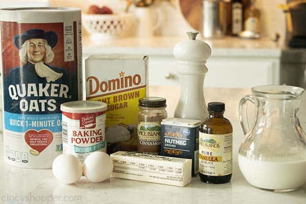 Ingredients for Baked Oatmeal Casserole