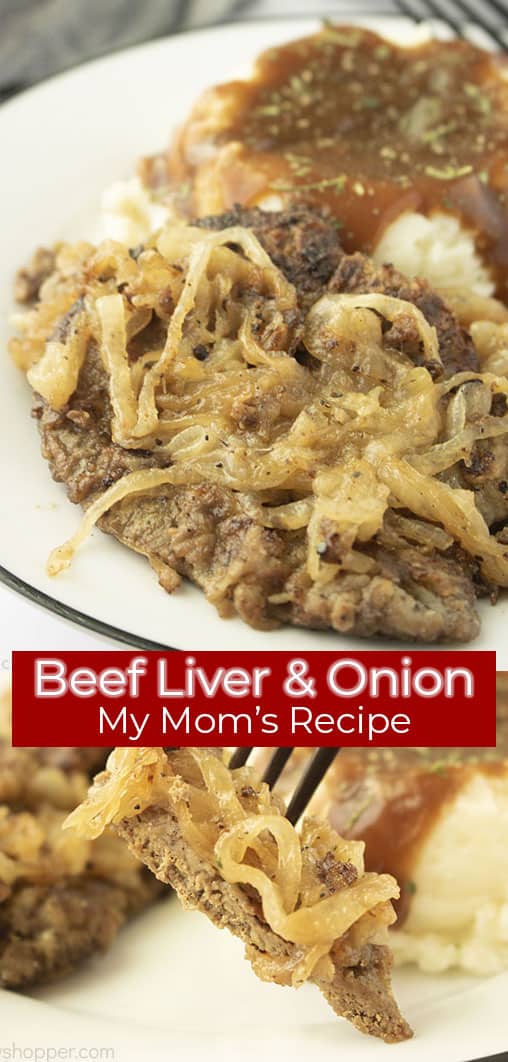 Long Pin collage with red banner Beef Liver & Onion My Mom's Recipe
