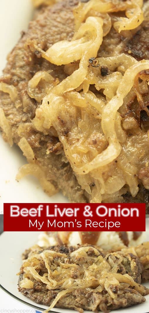 Long Pin collage with red banner Beef Liver & Onion My Mom's Recipe