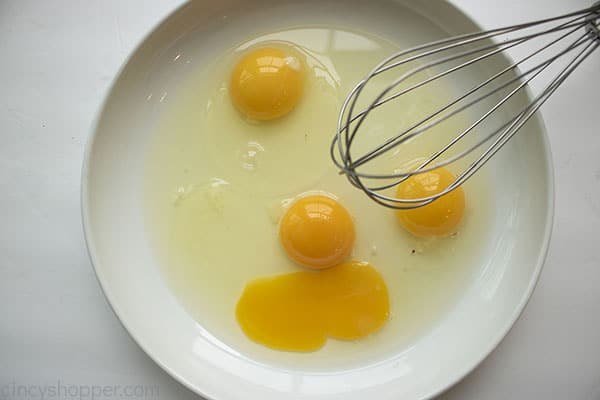 Eggs in white dish