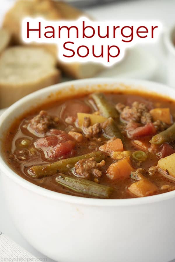 Text on image Hamburger Soup