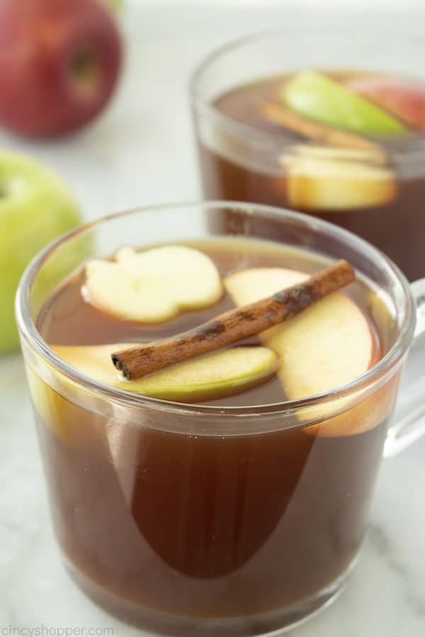 Homemade Cider in a clear mug