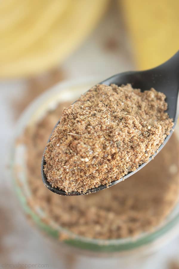 Easy taco seasoning mixture on a spoon