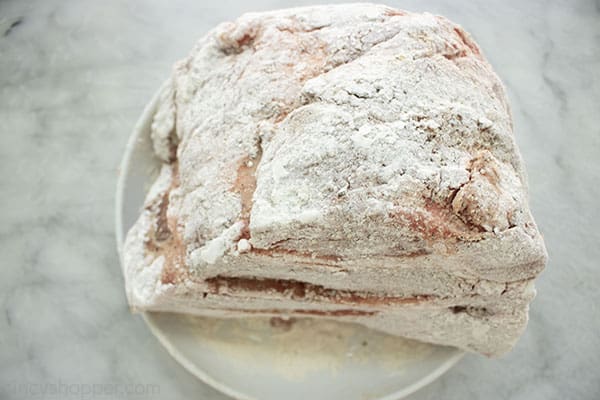 Beef Pot Roast dredged in flour