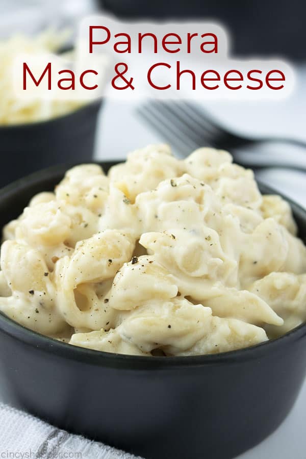 Text on image Panera Mac & Cheese