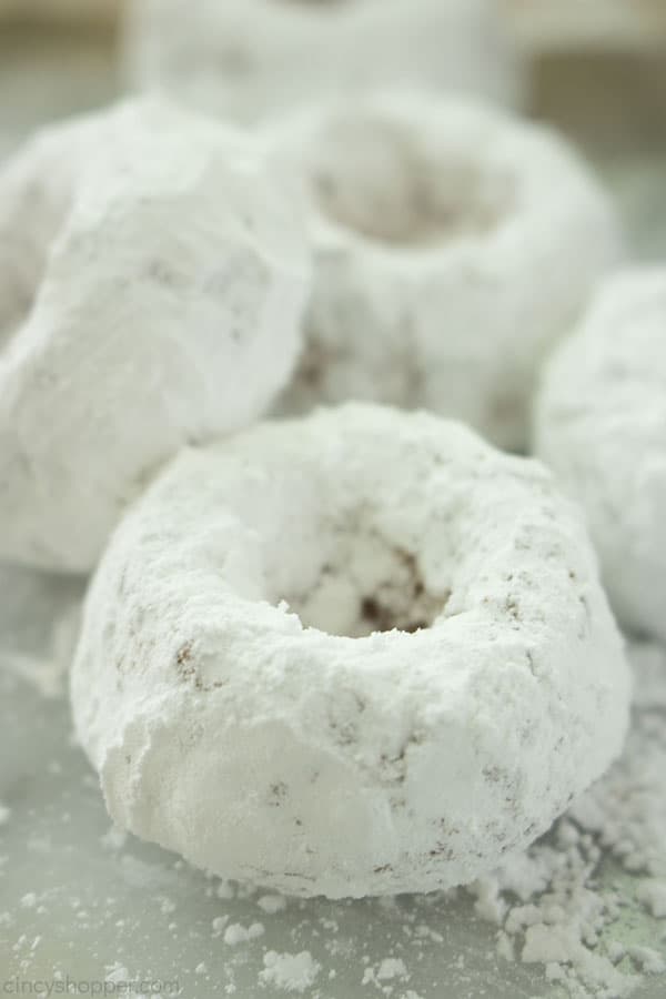 Pile of mini powdered doughnuts