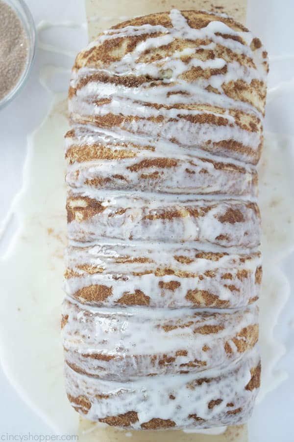 Pull Apart Cinnamon Bread with glaze