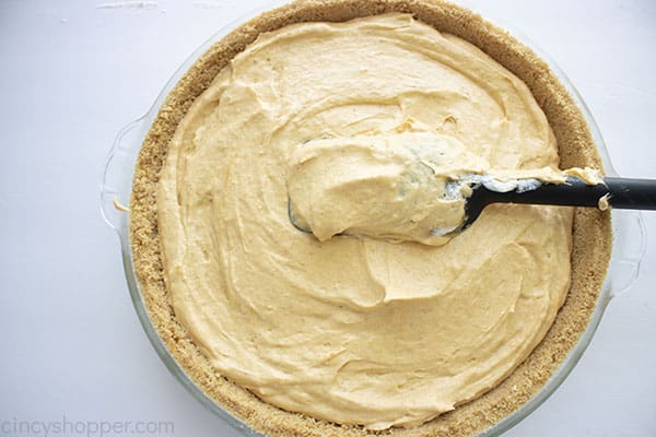 Mixture added to pie crust