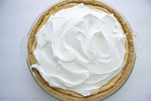 Whipped topping added to pie