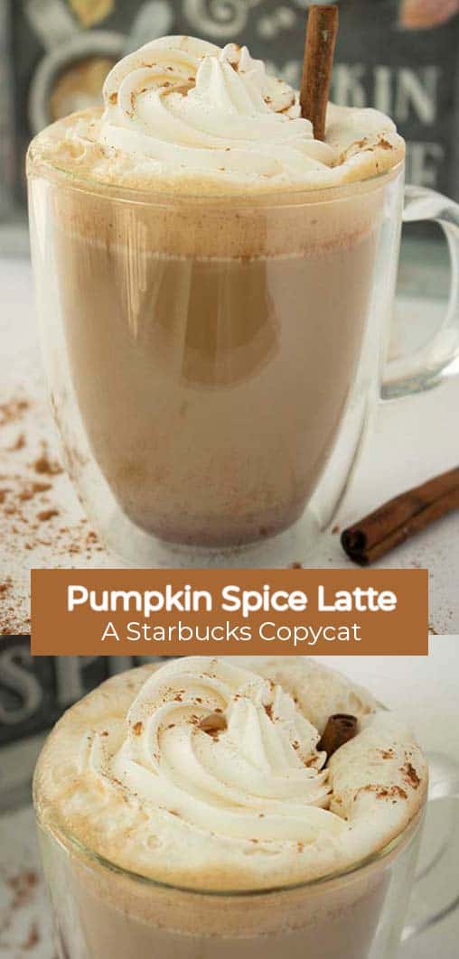Long Pin collage with text banner Pumpkin Spice Latte A Starbucks CopyCat
