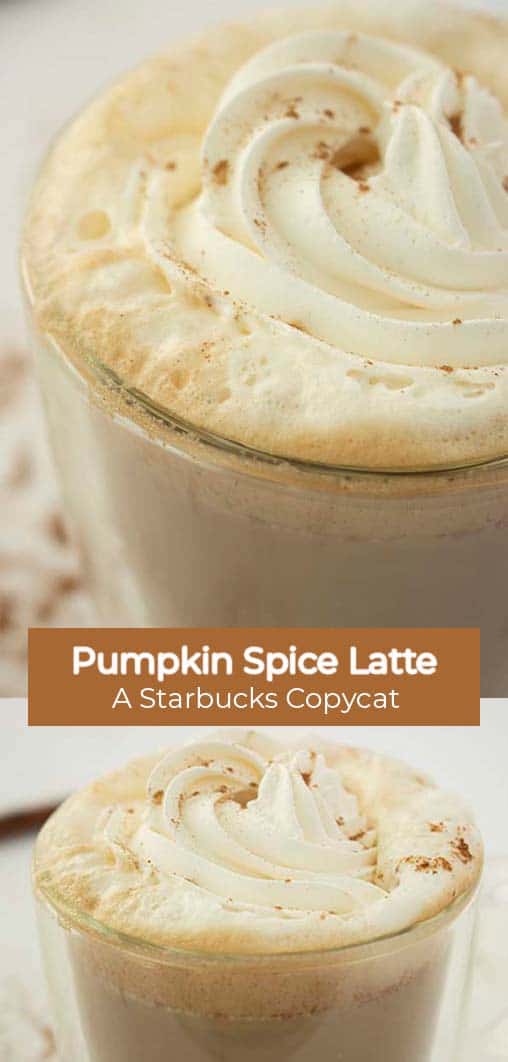 Long pin collage with banner text Pumpkin Spice Latte A Starbucks CopyCat