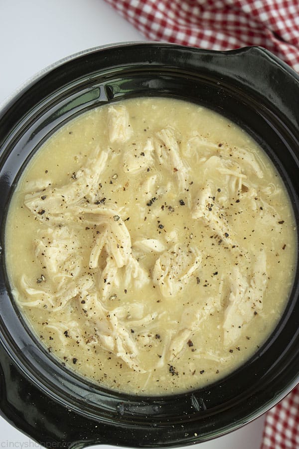 Chicken and gravy in a slow cooker