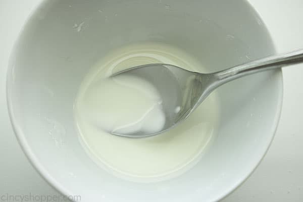 Cornstarch slurry in a bowl