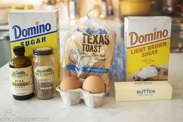 Ingredients for French Toast Sticks