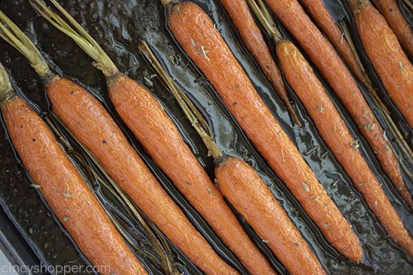 closeup of roasted bourbon carrots
