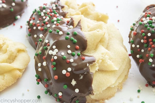 Chocolate Dipped Christmas cookies