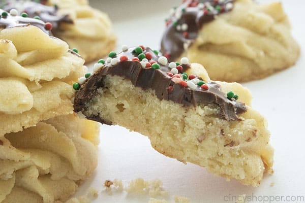 Bite to see inside of the old fashioned cookie