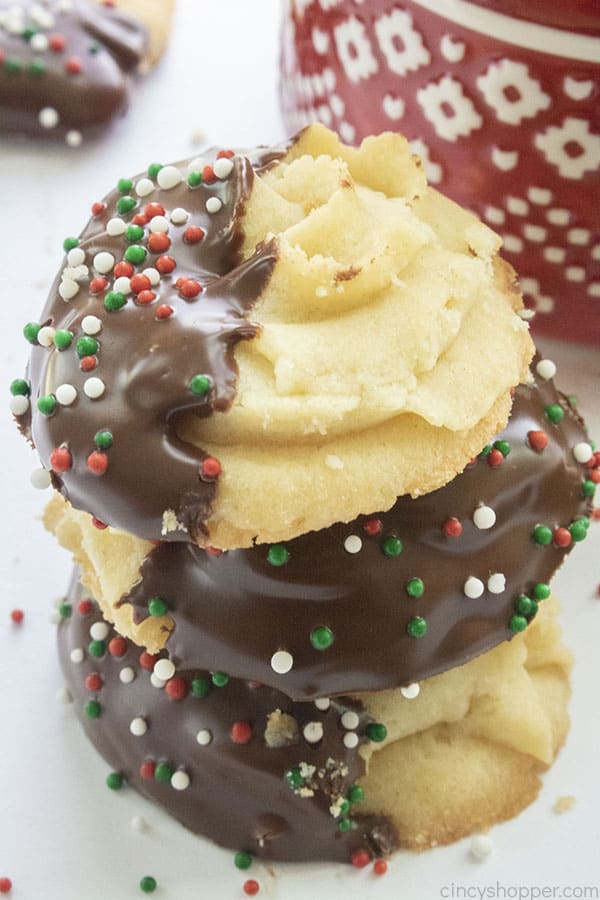 Stack of Chocolate Dipped Cookies