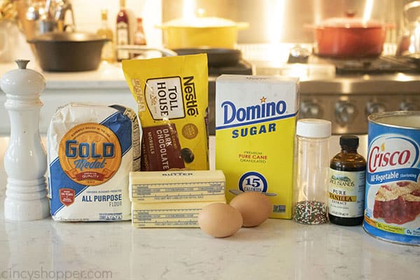 Ingredients for old fashioned butter cookies